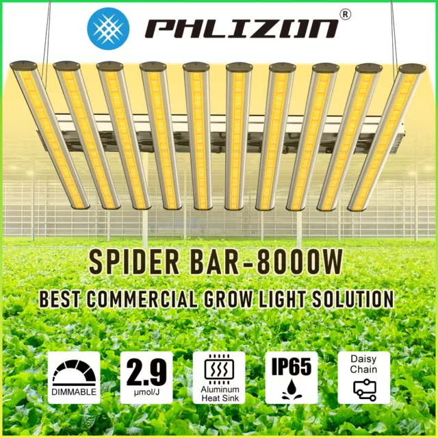 PHLIZON FC 8000 Full Spectrum LED Grow Light 800W Detached Commercial Greenhouse