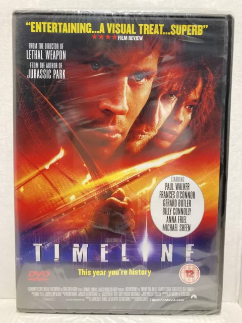 Timeline: Paul Walker Gerard Buttler Region 2 DVD - Brand New & Sealed Free Post