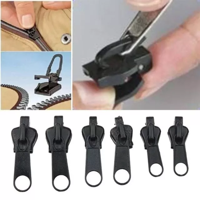6PCS Instant Zipper Fix Repair Kit Zip Slider Pulls Pullers Ersatz Nähen 3