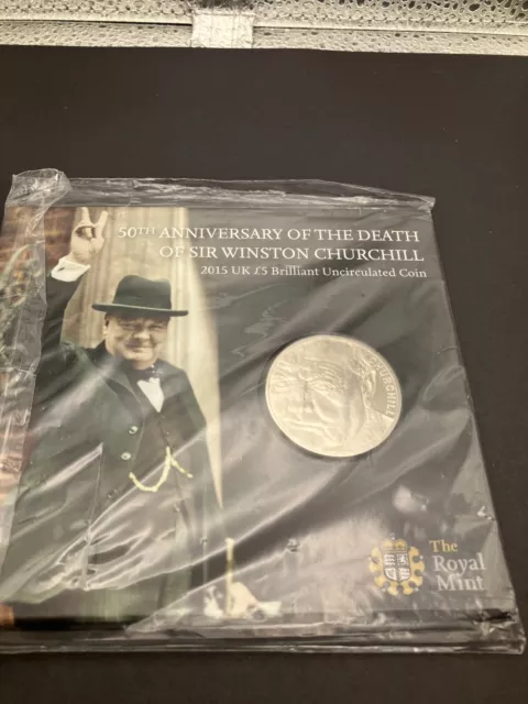 2015 £5 Fine Pound Brilliant Uncirculated Royal Mint Coin - Sir W Churchill