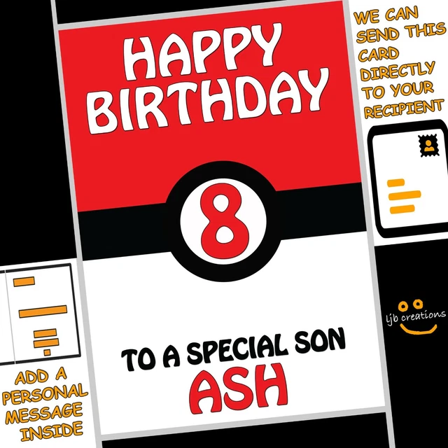 POKEMON BIRTHDAY CARD Personalised Son Nephew Grandson Cousin Friend ...