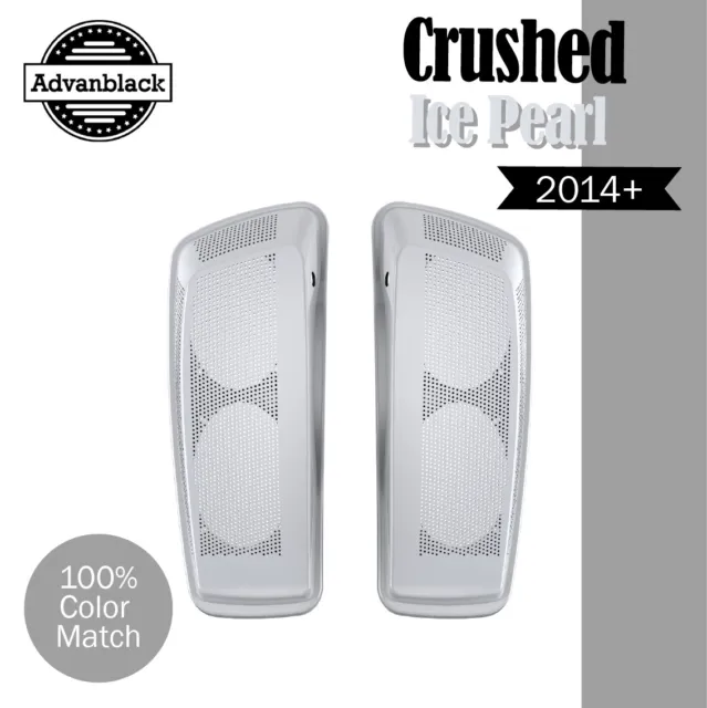 Crushed Ice Pearl Dual 6x9 Speaker Lids Fits Harley Street Road King Glide 2014+