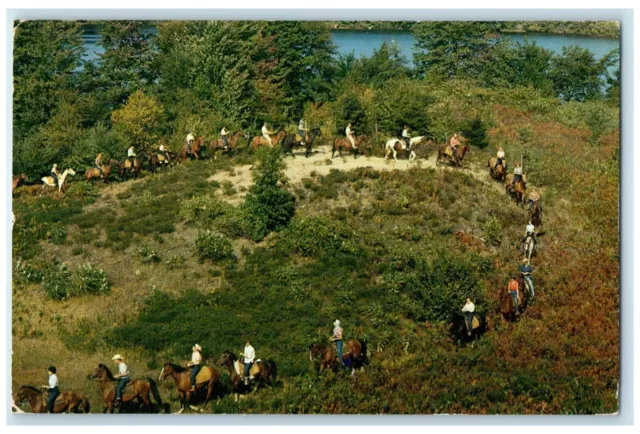 1959 Trail Riders Jack Jill Ranch Exterior Rothbury Michigan MI Vintage Postcard