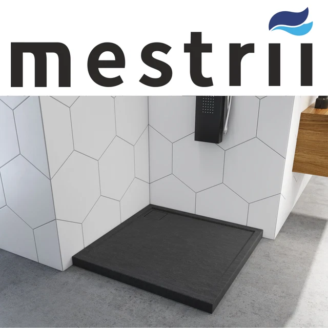 Receveur de douche extra-plat L.180 x l.80 cm Ep.2,9 cm résine gris