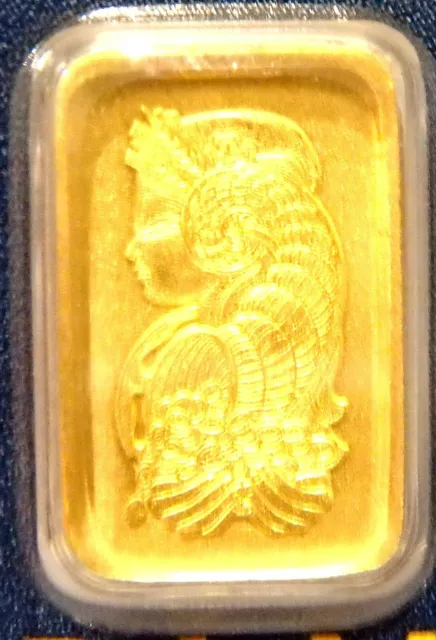 1 gram Gold Bullion Investment Bar PAMP Suisse Fortuna Signed Certicard 99.99%