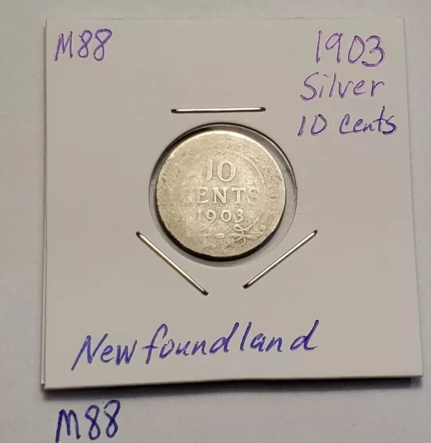 1903 Newfoundland Silver Ten 10 Cent Dime Edward VII NFLD M88c