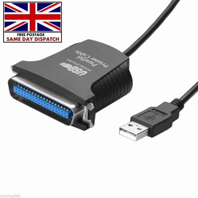 36 Pin USB to Parallel Centronics IEEE-1284 Printer Cable Lead For Epson & HP