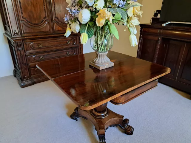 Antique Table Regency Rosewood Fold Over Tea Sofa Table