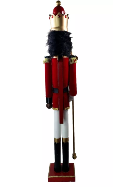 42 Inches Black African American King  Sword  Red  Gold Wood Nutcracker New! 3