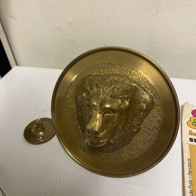 Vintage india lacquered Brass Lion Head Door Knob