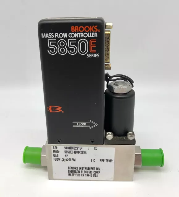 Brooks Instrument 5850E Mass Flow Controller N2 Gas 20 SLPM 5850EC4BM42B2A Brooks Instrument 5850E Mass Flow Controller N2 Gas 20 SLPM 5850EC4BM42B2A