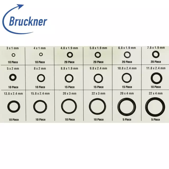 O Ring Sortiment NBR Gummi Dichtringe Im Set O-Ringe Oring Dichtung 225 Stück 2