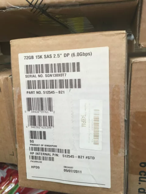 512545-B21 NEW HP 72GB 15K SAS 2.5" DP 6Gbps Hard Disk Drive HDD