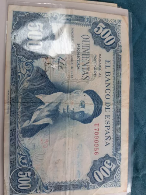 Billete de 500 Pesetas  de 1954 Ignacio Zuloaga