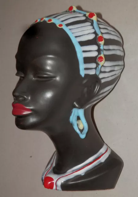 seltene alte Cortendorf - Figur / Büste - Afrikanerin - um 1950/60 - Nr. 3439 -