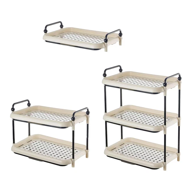 VPbao Égouttoir Plat Plateau Égouttoir Tasse Bac De Vidange Cuisine Rectangle Double Couche Pour Casserole Poêle Verre Bol Blanc 39.2x22.2x2.7cm