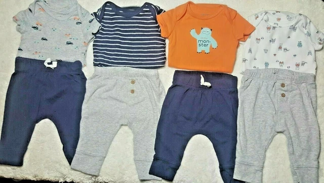 Carters Newborn 3M Lot Baby Boy Monster Layette Outfit Set Size 3M Grey Pants