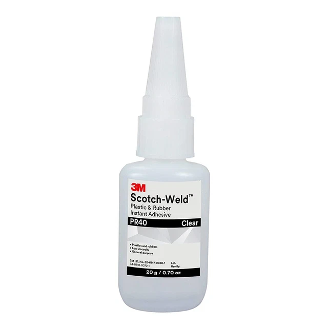 3m Scotch-weld Plastic & Rubber Instant Adhesive Pr40, Clear, 20 Gram Bottle