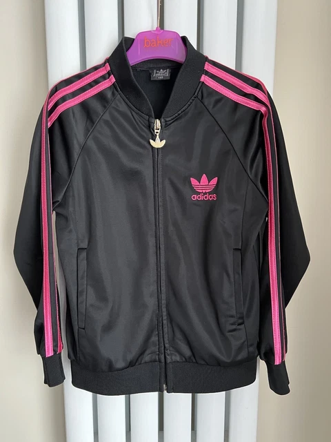 ADIDAS - Girls Black Activewear Track Jacket Full Zip - Size 110cm 4-5 Years