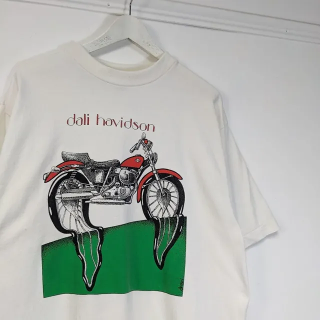 T-shirt vintage DALI HAVIDSON Salvator Dali Harley Davidson ART RIP DREW - XL 2