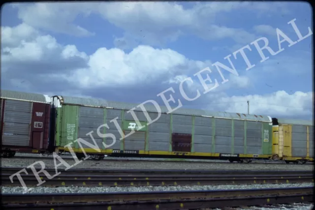 Original train slide BN Burlington Northern autorack 801934, 1984
