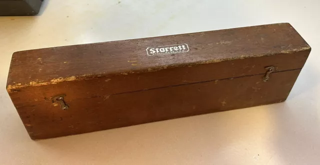 Vintage Starrett No. 98-12 12" MACHINISIT LEVEL with Wooden Box (Broken Vial)