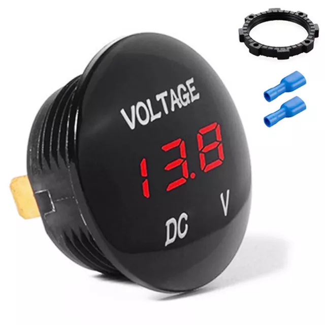 12V-24V Auto Auto Motorrad LED Voltmeter DC neu Panel Digital Voltage Volt Meter 3