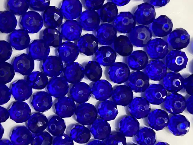100 Rondelle Czech Glass Beads 4mm 100 Pcs Blue Spacers new