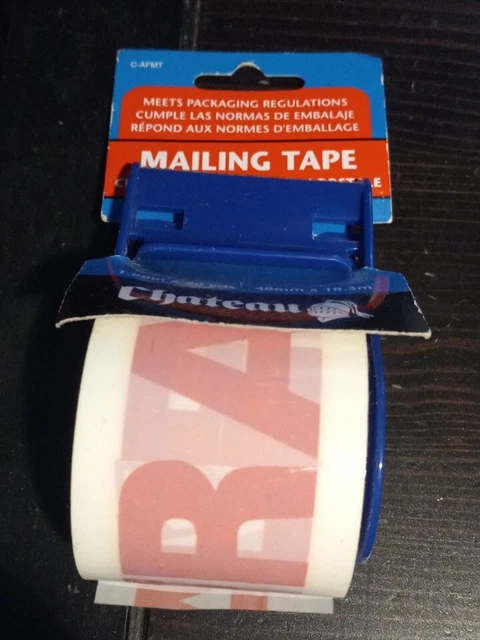 CHATEAU Mailing Tape with Dispenser FRAGILE 1.88" x 20 yds Packing Set of 6