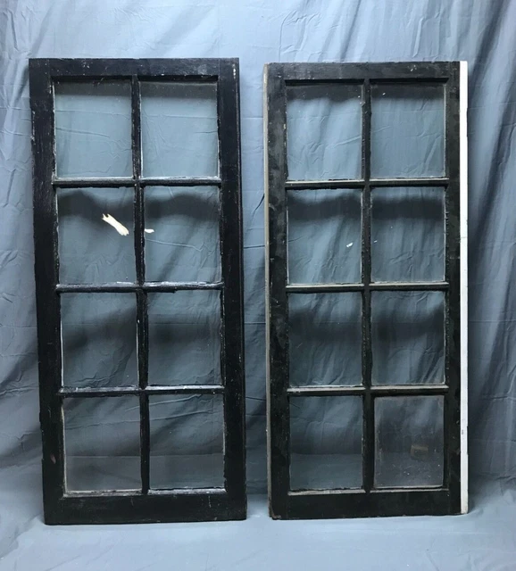 Pair Shabby Antique Chic 8 Lite Casement Windows Doors White VTG 21x48 1044-22B 9