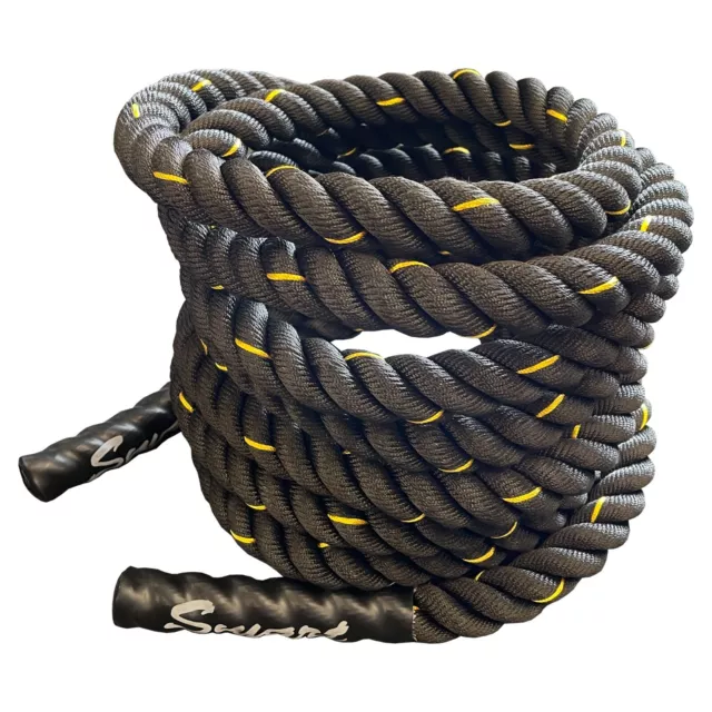 12 metre x 38mm BATTLE ROPE + SCUFF SLEEVE fitness trainer gym exercise bootcamp