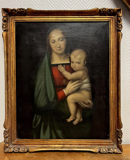 Magnifico dipinto La Vergine col Bambino detta La Madonna del Granduca Olio/tela