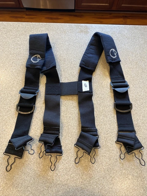 Firefighter Padded Suspenders Black Parachute Style Turnout Pants Lion Apparel