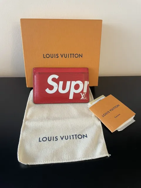 LOUIS VUITTON X SUPREME Epi Card Holder Red 193990