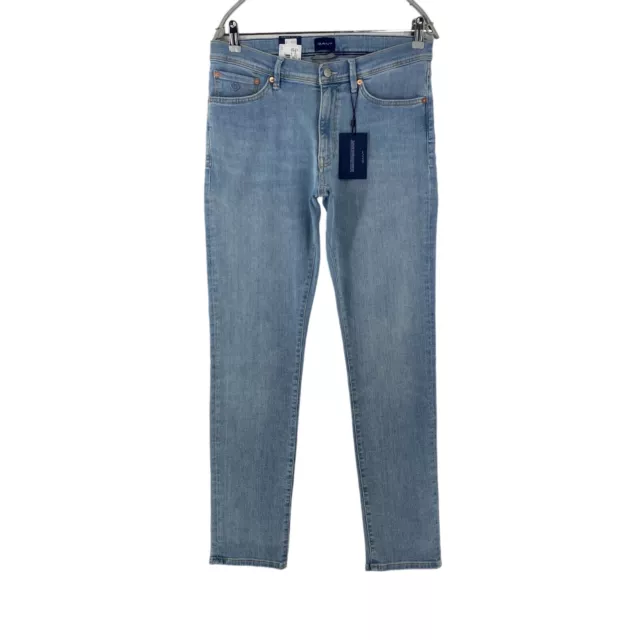 Gant Maxen Hommes Bleu Clair Extensible Taille Basse Extra Jeans Coupe Slim W32