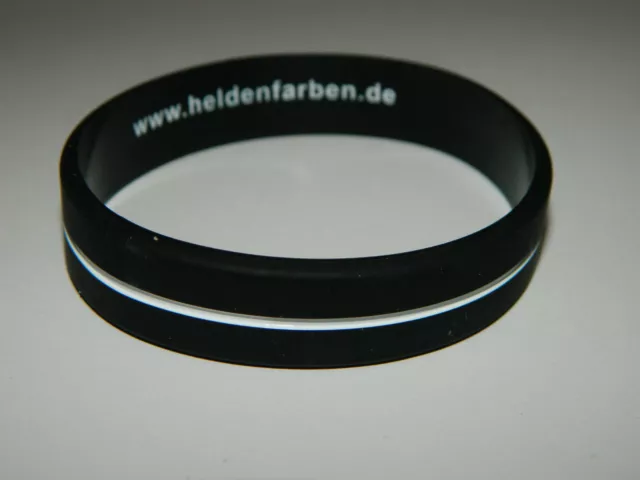 2x Armband Silikon unisex Größe thin white line dünne weiße Linie Rettungsdienst