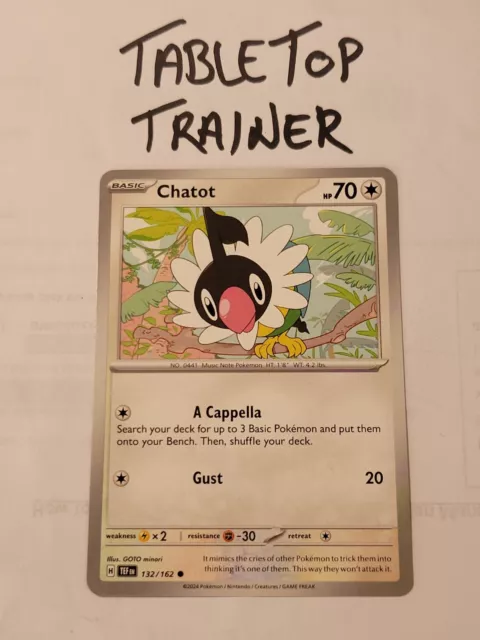 Pokemon TCG - Temporal Forces - Chatot 132/162 - Common