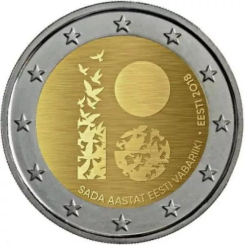 2 Euro Commemorativa Estonia 2018 - 100° Dell'indipendenza - Fdc Unc -