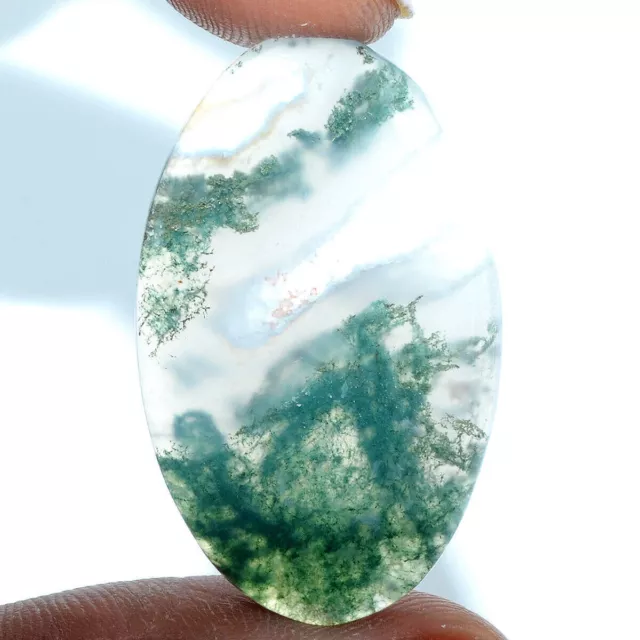 Cts. 31.85 Natural Moss Agate Cabochon Oval Cab Loose Gemstones