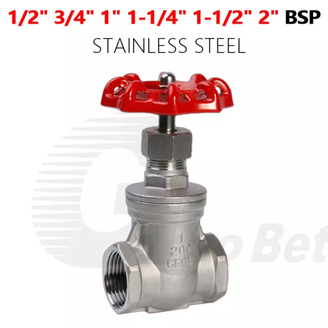 Valvole cancello in acciaio inox BSP 1/2"" 3/4"" 1"" 1-1/4"" 1-1/2"" 2"" Spegnimento volano manuale