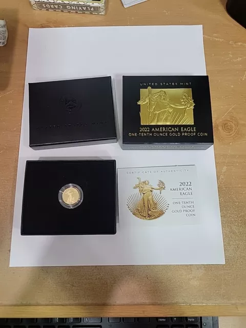 2022 U.S. Mint 1/10 Oz Gold Proof American Eagle 22EE