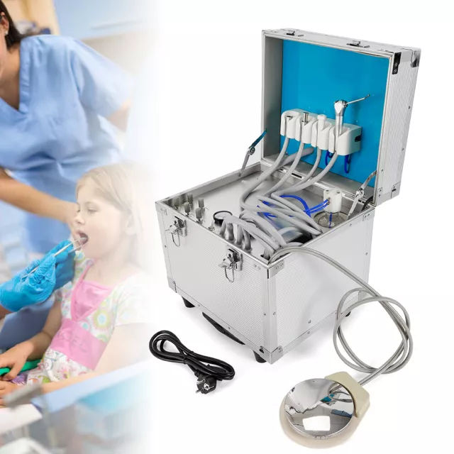 Tragbare Mobile Dentaleinheit Behandlungseinheit Dental Unit+Luft Kompressor DE