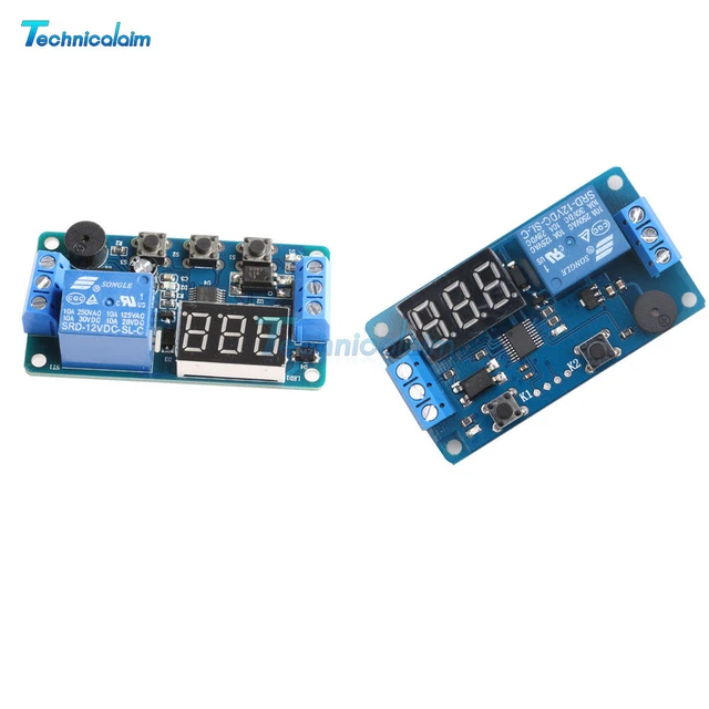 12V DISPLAY LED Timer Relay Programmable Board Buzzer Button Module ...