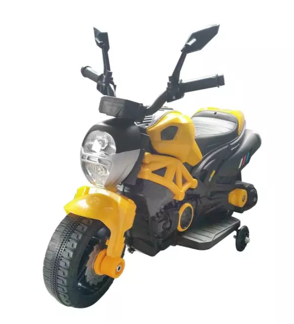 Moto Motocicletta Elettrica Per Bambini Moto Da Corsa Hunter 6V Giallo