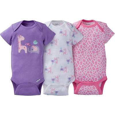 Gerber Baby Girls 3 Pack Onesies Various Sizes Safari Elephant NEW Bodysuit CUTE