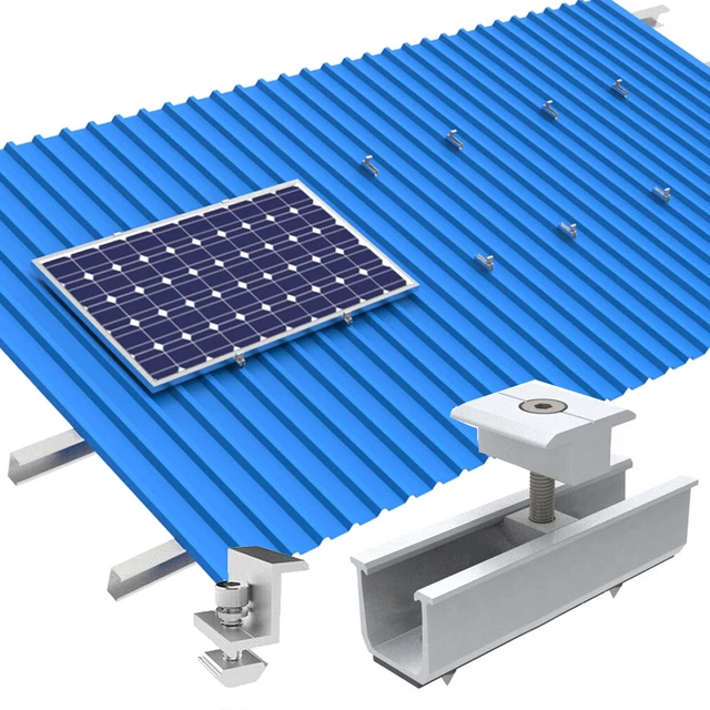 SOLAR MODULE PV aluminum profile mounting rail trapezoidal plate roof ...