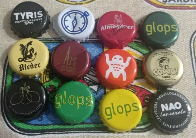 12 Chapas Beer Caps Kronkorken Cerveza Artesana Craft Tapon Corona Tappi España