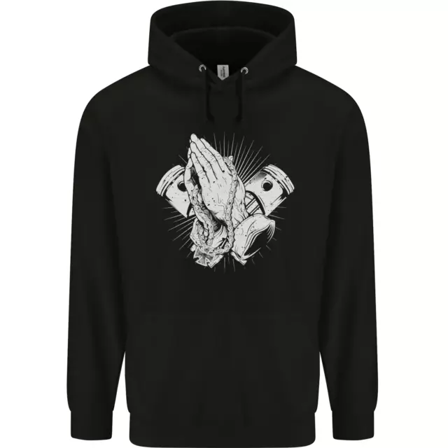 Biker Prayer Biker Motorcycle Motorbike Mens 80% Cotton Hoodie