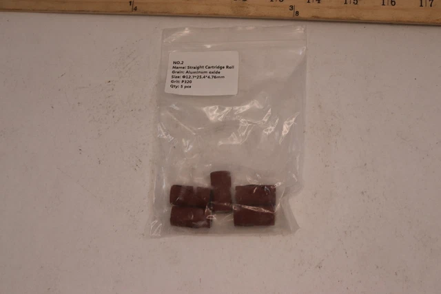 (5-Pk) Straight Cartridge Roll P320 Aluminum Oxide 12.7 x 25.4 x 4.76mm