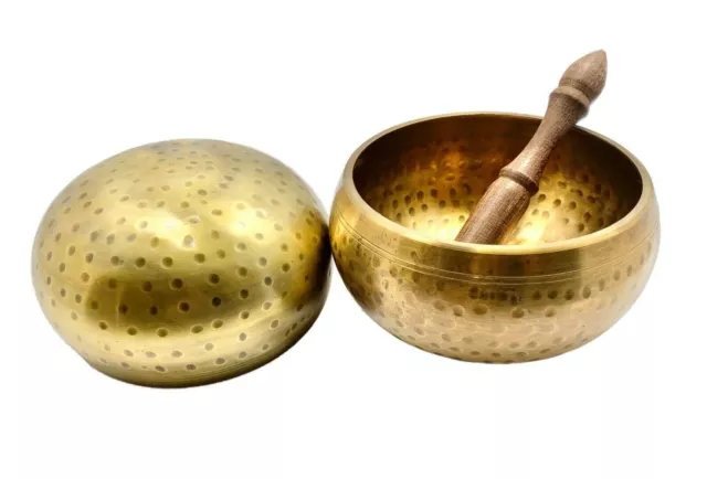 Tibetan Singing Bowl Hand Beaten Hammered Brass Meditation Yoga Spiritual 15cm